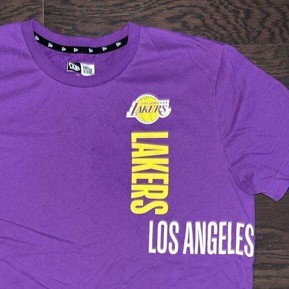 La Los Angeles.lakers NBA NEW ERA purple soft cotton blend team t shirt L - Picture 2 of 3